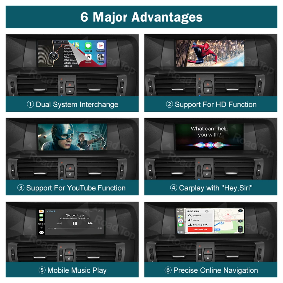 Road Top Wireless CarPlay for BMW CIC NBT EVO X3 F25 G01 X4 F26