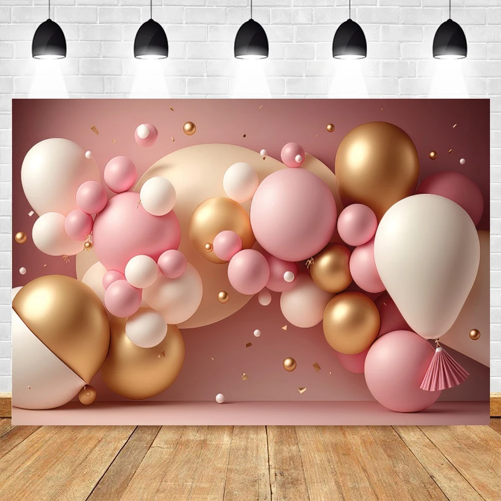 AI Scene Colorful Arch Balloons Backdrop for Photography Newborn 1st Birthday Party Decor Baby Shower Background Photo Studio