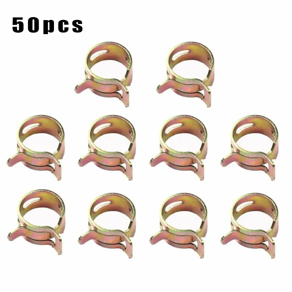 Spring Hose Clamps 50PCS Set - 5 to 9mm Fuel Line & Water Pipe Clips for Car Air Tube Fixing, Auto Repair Accessories