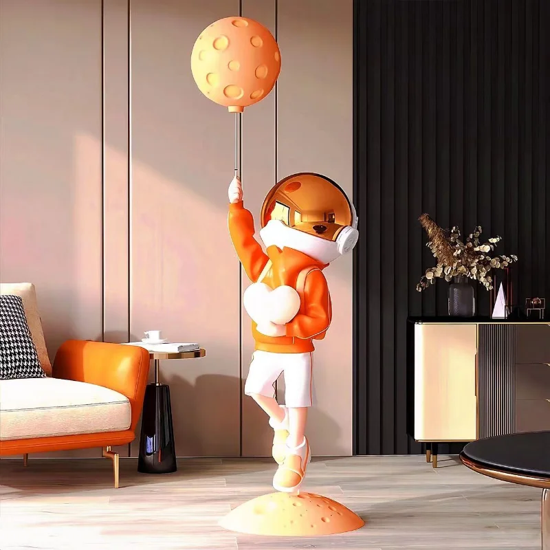 Astronaut Floor Lamp, Cartoon Ornament, Large Home Decoration for Living Room Entrance, TV Cabinet, Can Emit Light 5
