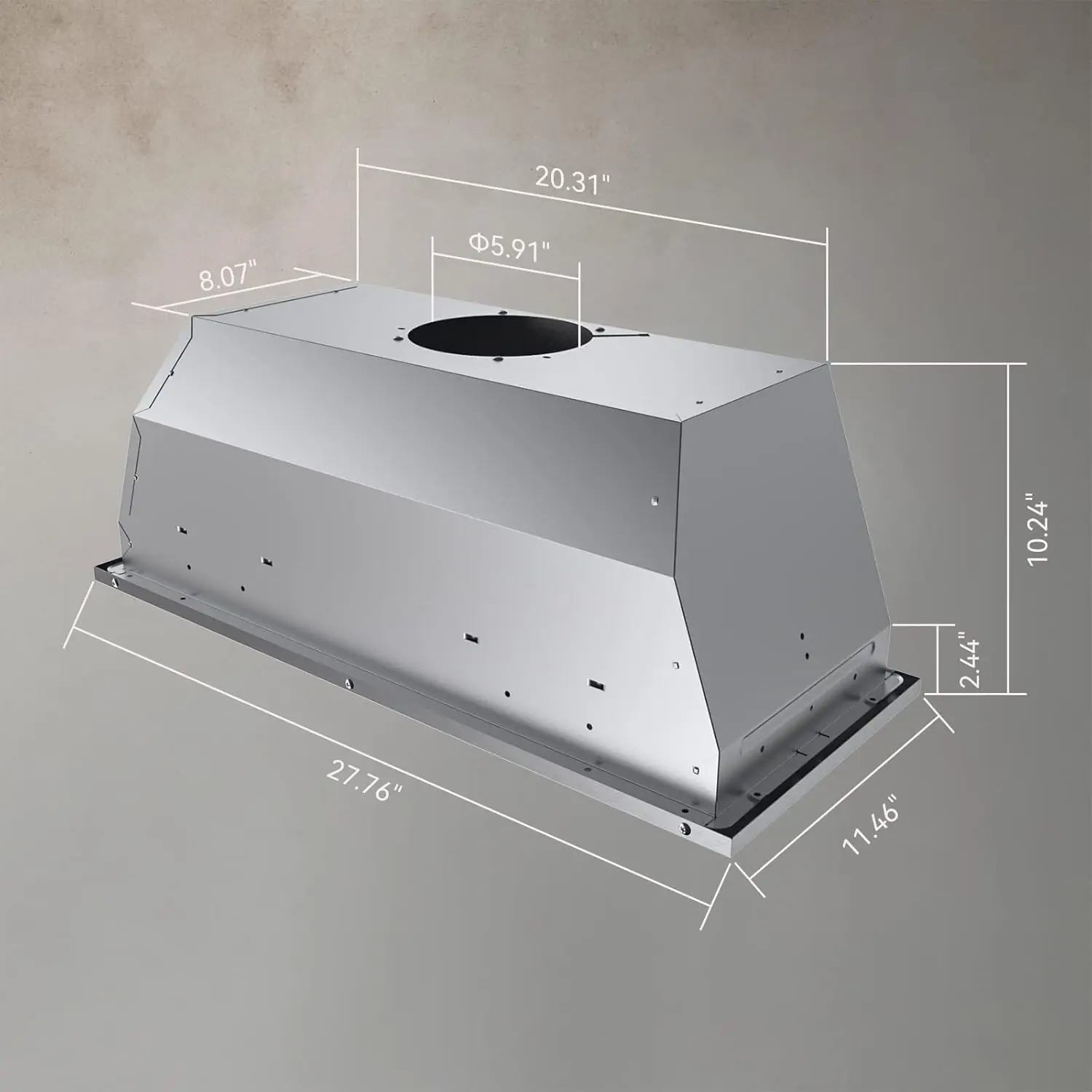 Hermitlux 30 inch Built-in/Insert Range Hood, 600 CFM 3 Speed Vent Hood, Ducted/Ductless Convertible, Charcoal Filters 6