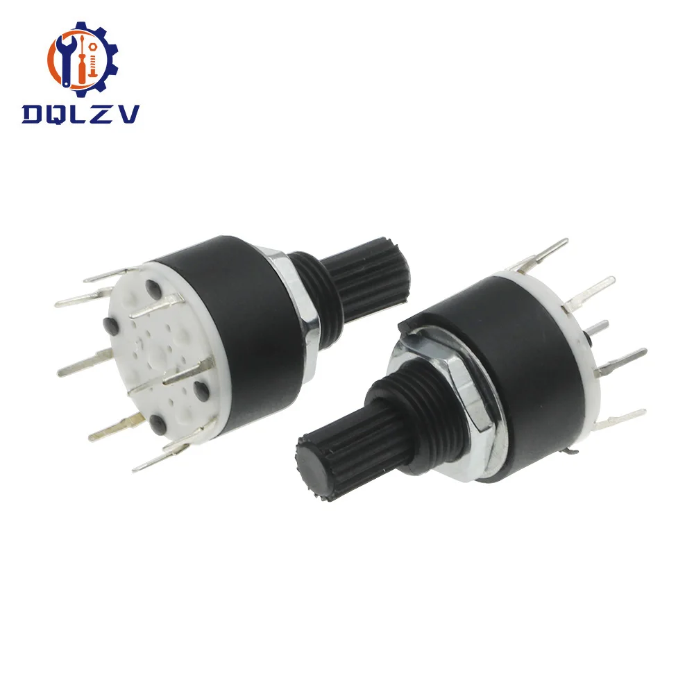 1 / 2 Pole 3 / 4 / 5 / 6 / 8 Position SR16 16mm Rotary Band Switch 15mm Shaft DC60V 0.3A 15mm Shaft Flower Axis Round Switch light switch wifi