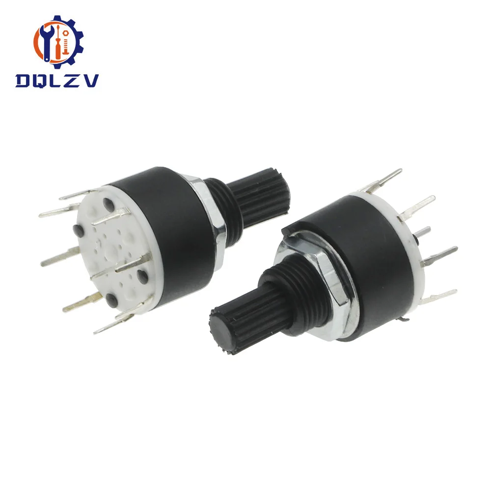 1 / 2 Pole 3 / 4 / 5 / 6 / 8 Position SR16 16mm Rotary Band Switch 15mm Shaft DC60V 0.3A 15mm Shaft Flower Axis Round Switch light switch wifi Wall Switches