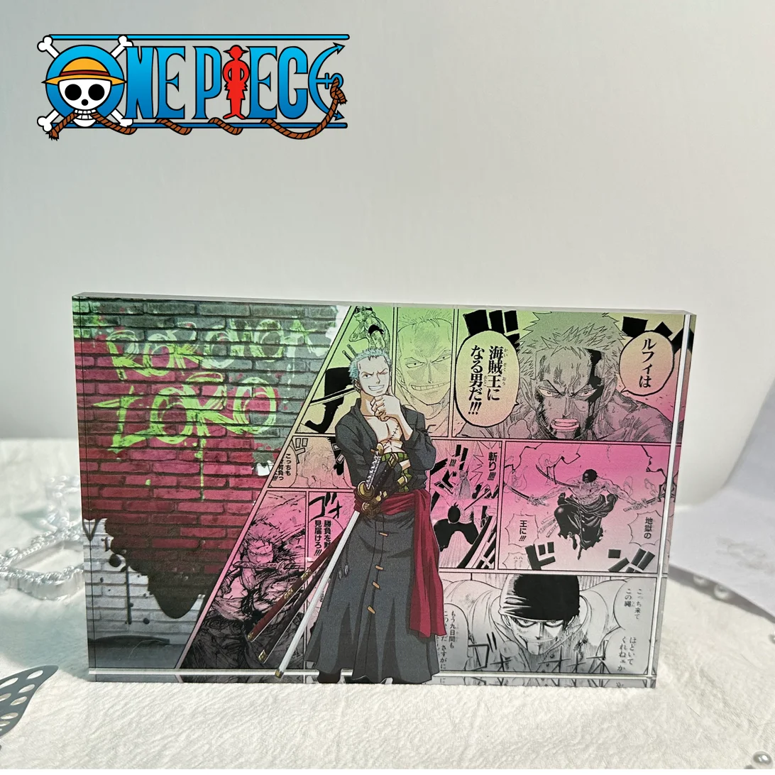 Anime One Piece Figura Luffy Zoro Sanji Acrílico Pé Modelo Placa