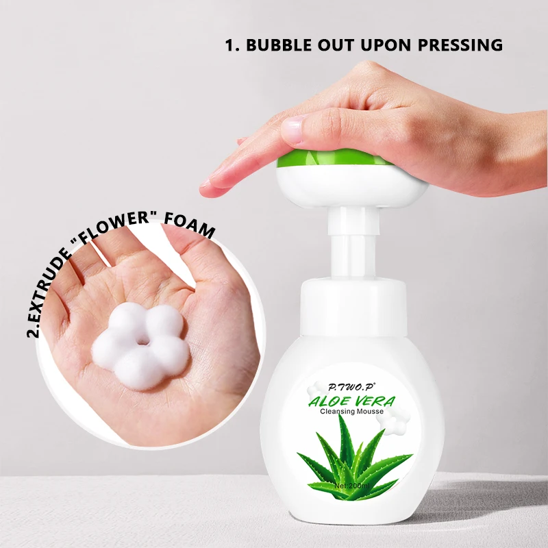 PTWOP Flower Pressure Foaming Cleanser Gentle Oil Control Moisturizing Cleanser Whitening Exfoliating Deep Removal 2