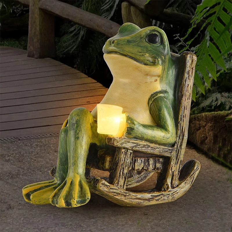 Miniature Frog Garden Statue Garden Accessories Outdoor Lights Solar Decor Housewarming Gift for Patio Yard Lawn Ornament resin statue resin handicraft ornaments garden statue resin ornament resin ornaments garden decoration animal ornaments
