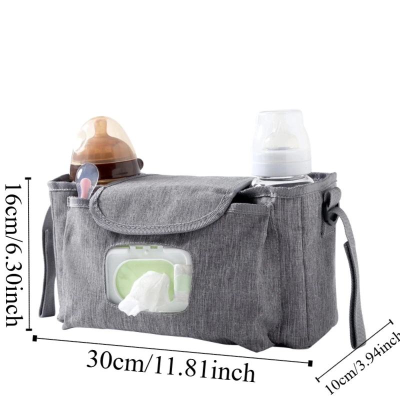 Multifunctional Baby Stroller Bag Waterproof Large Capacity Stroller Storage Hanging Bag Baby Care with Multiple Pockets