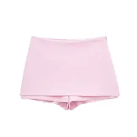 Women Summer 2 Piece Set High Waist Back Pocket Mini Skirts Shorts Sexy V-Neck Sleeveless Backless Suspender Zipper Top - Image 6
