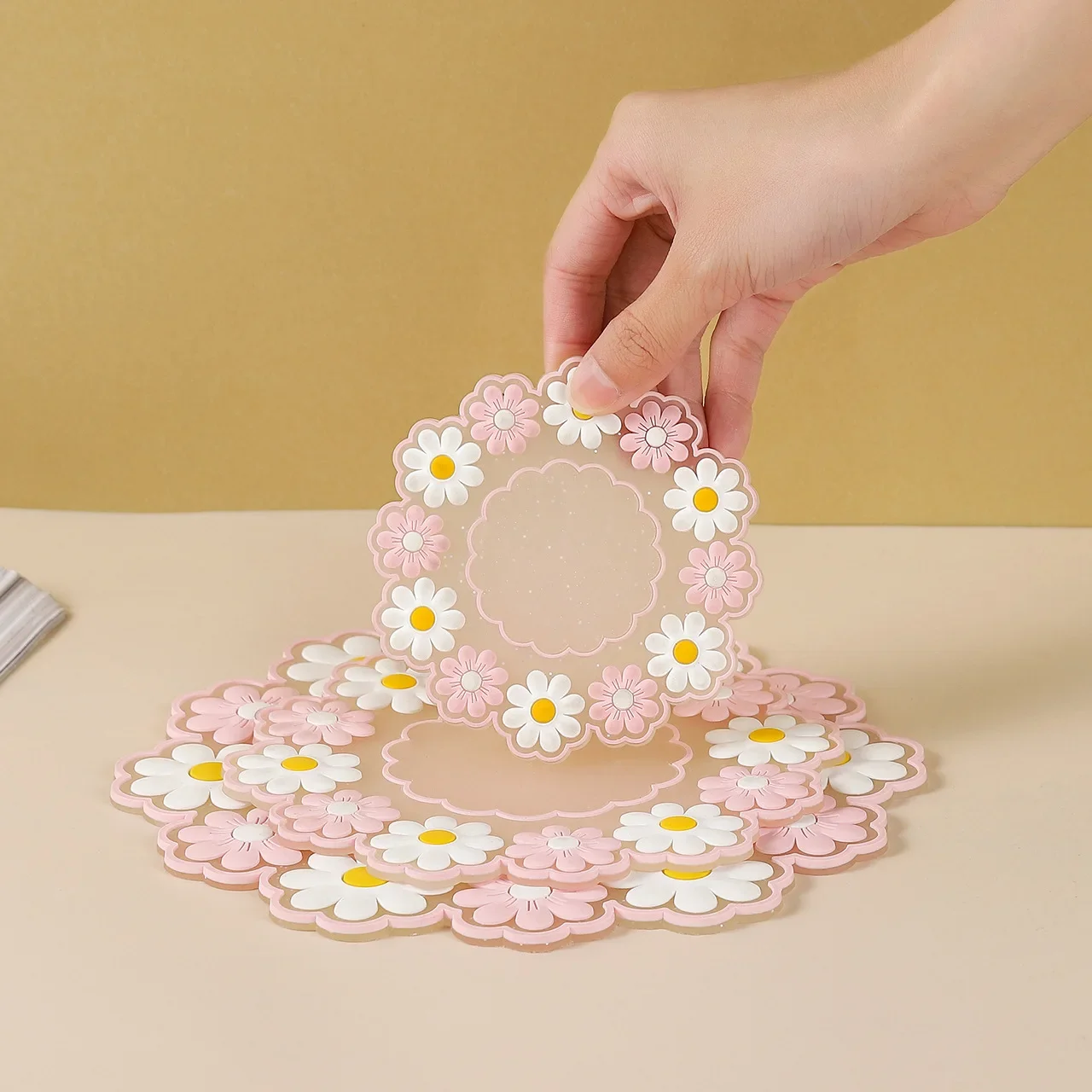 Daisy Placemat Dinner Plate Insulated Pads Table Mat Anti-skid Cup Pads Tea Mug Milk Mug Coffee Cup Coaster Decoration