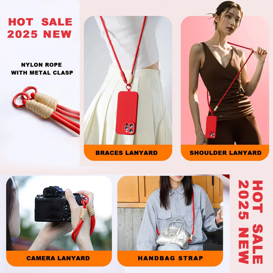 Hand Wrist Strap Liquid Silicone Phone Case with Lanyard - Soft Cover