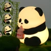 HUAHUA  Panda Light Silicone Lamp Beside Lamp Baby Night Light Cartoon Toy Children Bedroom Sleep Light LED Touch Gifts 4