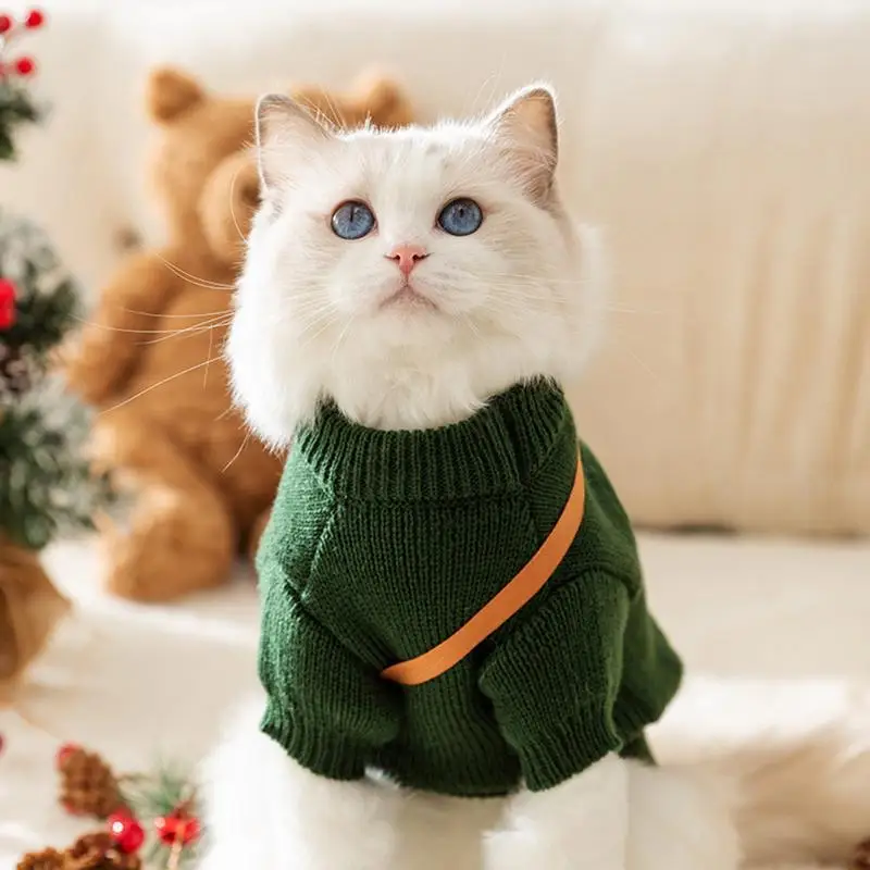 Christmas Clothes White Cat Christmas Sweater Pet Sweater