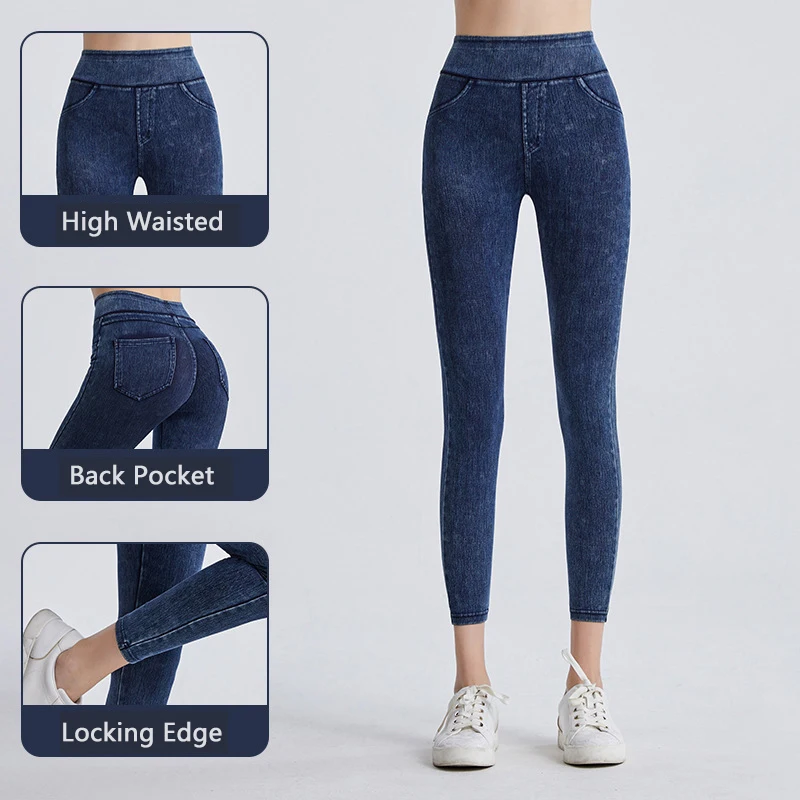 Yoga Skinny Jeans for Women Sexy Trousers Lady Denim Pencil Pants High Waist Lifting Buttocks Peach Elastic Sports Outdoor green new solid color lace up halter neck halter top low waist bag buttocks women s trousers two piece suit jumpsuits for women