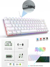  Metoo mini Portable Wireless bluetooth  mechanical Keyboard Red Switch Gaming Keyboard type-c-USB For Desktop Tablet Laptop 