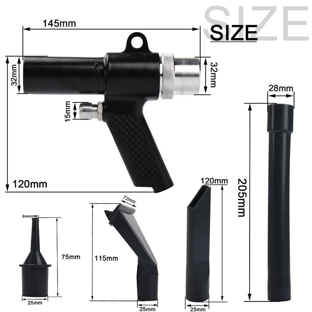 Potente Pistola per Soffiaggio D'aria Industriale con Ugello Lungo  Estensibile per Flusso D'aria in Acciaio Inossidabile, Accessori per  Compressore D'aria Pneumatico Pistola per Aria Compressa : : Fai  da te