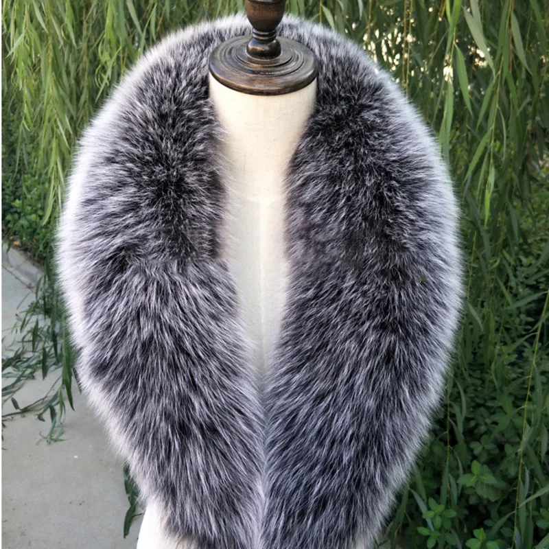 

Real Fox Fur Scarf Women Winter Plush Fur Scarves Natural Fur Collar Fluffy and Furry fur shawls Neck Warm Jackets Hood Collar
