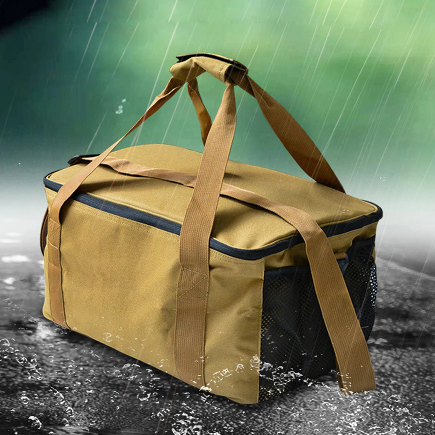 

Outdoor Picnic Sorting Storage Long Reusable Lunch Tote Handiness Bag for Outgoing, Picnic Beach Fishing or Travel Black