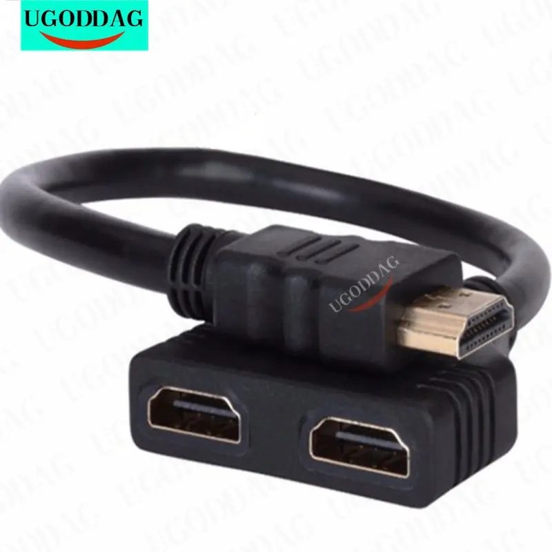HDMI Cable HDMI Splitter Converter Audio Video Converter Adapter HD 1080P V1.4 2 Dual Port Y Splitter HDMI-Compatible Male to Female Splitter 1 Input to 2 Output Adapter Cable TV Convert