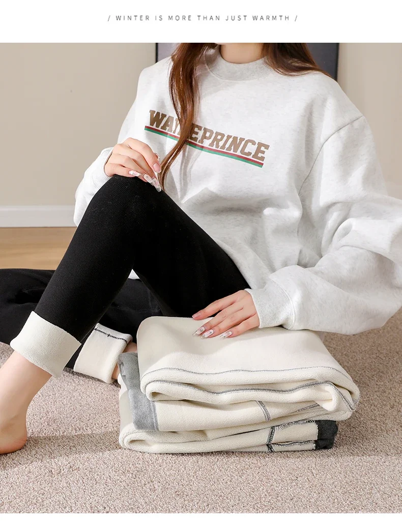 Herbst Winter Dicke Plus Samt Fleece Baumwolle Legging Mutterschaft Hohe Taille Unterstützung Bleistift Hosen für Schwangere Frauen Y2K Schwangerschaft – Detail 31