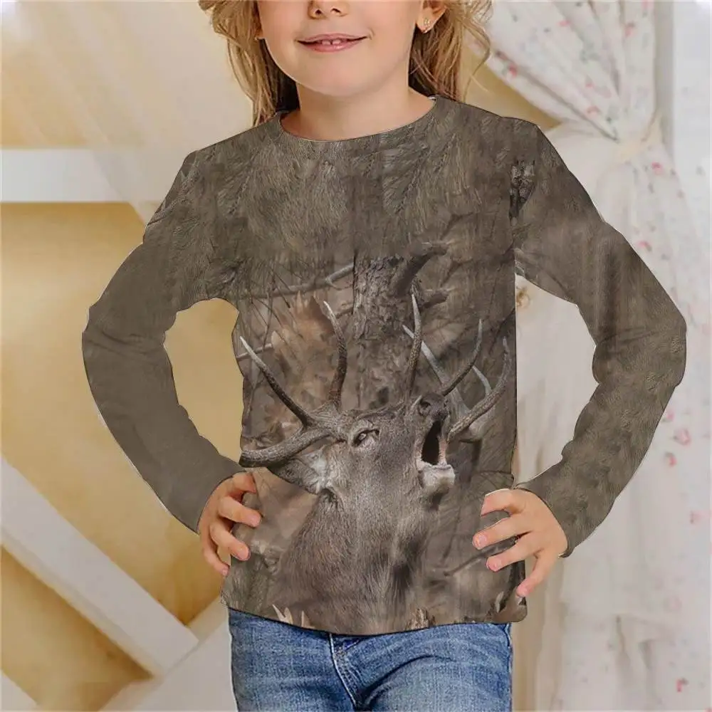 Long T-shirts Jungle Camouflage Animals Summer kids clothing 3D Print Kid T Shirt Fashion Casual Cartoons T-shirt Boy Girl Tops 6