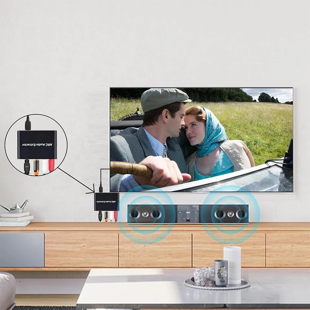 HDMI-Compatible ARC Audio Extractor ARC To SPDIF Coaxial L/R Stereo 3.5mm Jack Audio Converter for HDTV Soundbar Amplifier