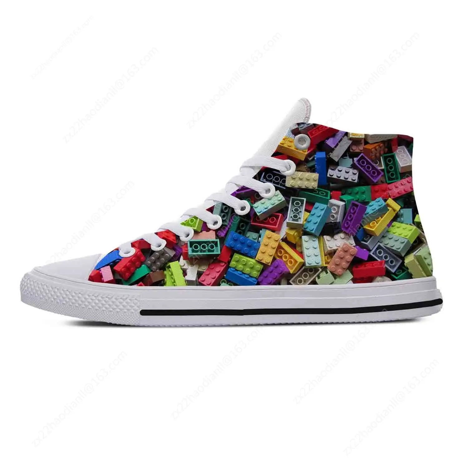 Building Toys Toy Block Bricks High Top Sneakers Men Women Teenager Casual Shoes Canvas Running Shoes 3D Print  Lightweight shoe