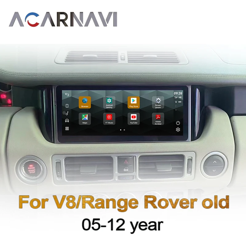 

Автомагнитола Carplay на Android 12, 128 ГГц для головного устройства V8 Range Rover 2005-2012, автомобильный DVD-плеер, автомобильный GPS-навигатор, записывающее устройство