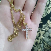 High Quality Zircon Cross Necklace For Women Hip Hop Jewelry Stainless Steel Pendant Chain Fashion Jewelry Christmas Gift 2022 - Image 2