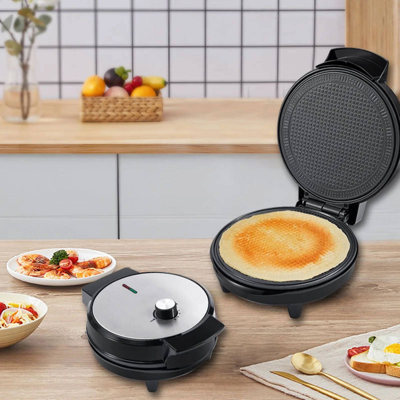 1000W Multifunction Electric Breakfast Maker Double Sided Heating Pancake Making Machine EU Plug 220-240V Kitchen Appliance