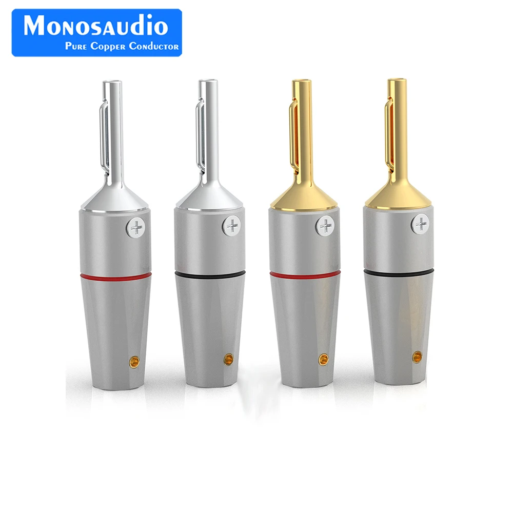 

Monosaudio B802R/B802G HiFi Audio High Quality Gold/Rhodium-plated Pure Copper Banana Connector Plug for DIY Speaker Cables