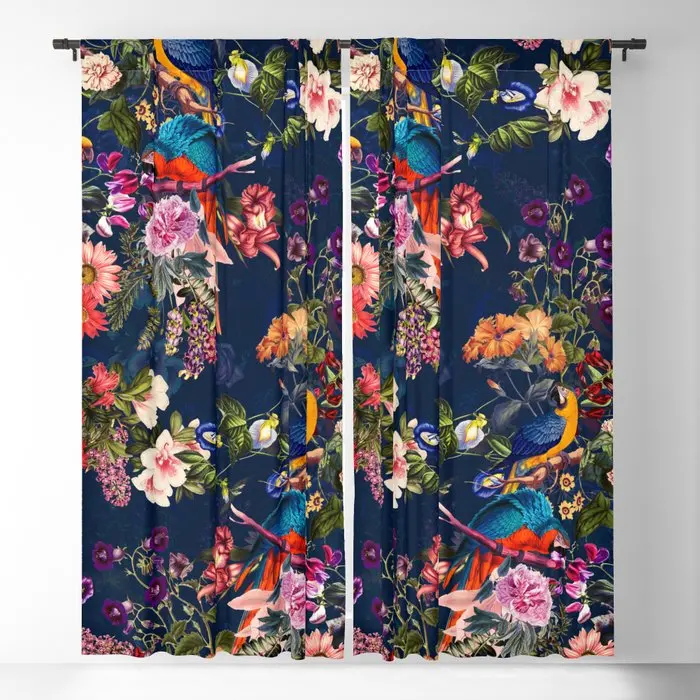 

FLORAL AND BIRDS XII Blackout Curtains 3D Print Window Curtains For Bedroom Living Room Decor Window Treatments