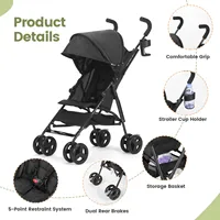 Wedyvko Poussette de Voyage Poussette de Voyage légère et Portable Design Poussette pour Enfants Pliante 5
