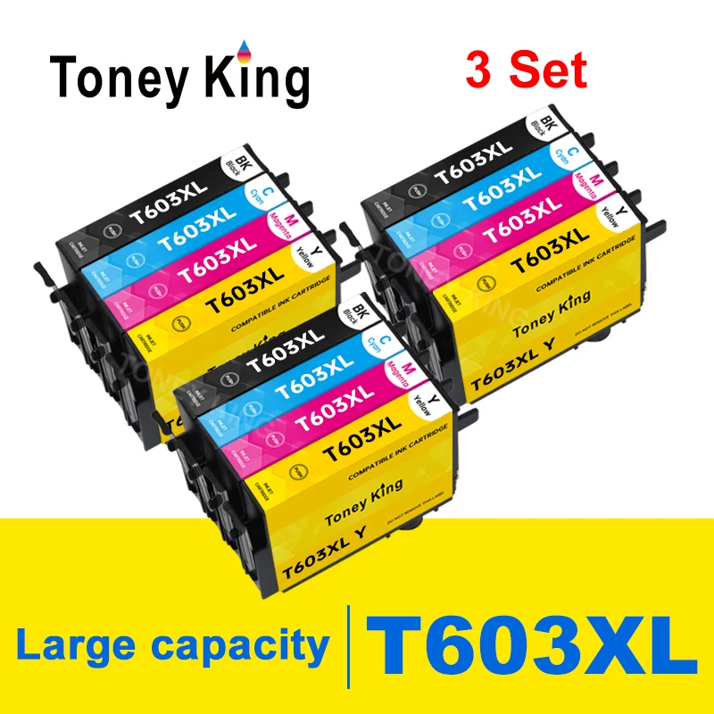 Toney King Per Epson 603Xl 603 T603Xl Cartuccia D'Inchiostro T603 Expression Home Xp-3100 Xp-4100 Xp-2100 Xp-2105 Xp-3105 Xp-4105 Stampante