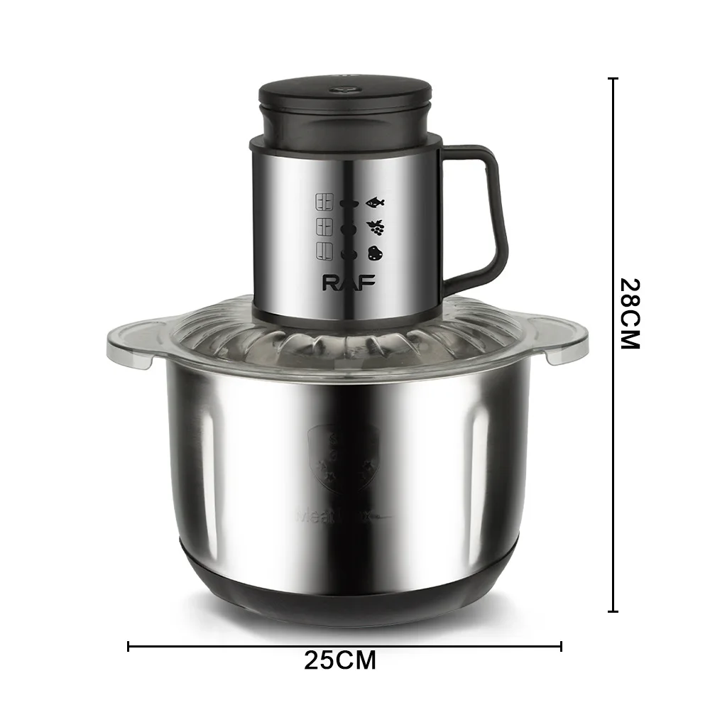5L Electric Meat Grinder 1000W Multi Household Vegetable Chopper  Food Processor,BPA-free Stainless Steel Mincers for Kitchen 4