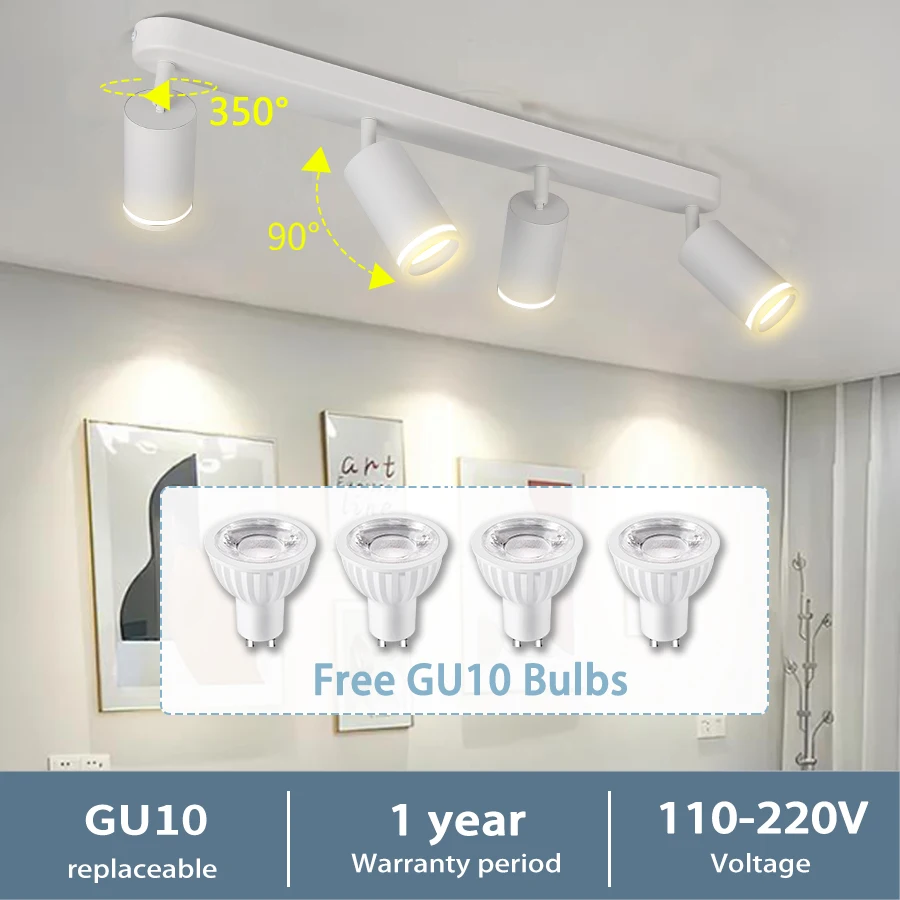 GU10 track lights 110-220 volts replacement LED bulb ceiling small spotlight track lighting for home bedroom decor kitchen