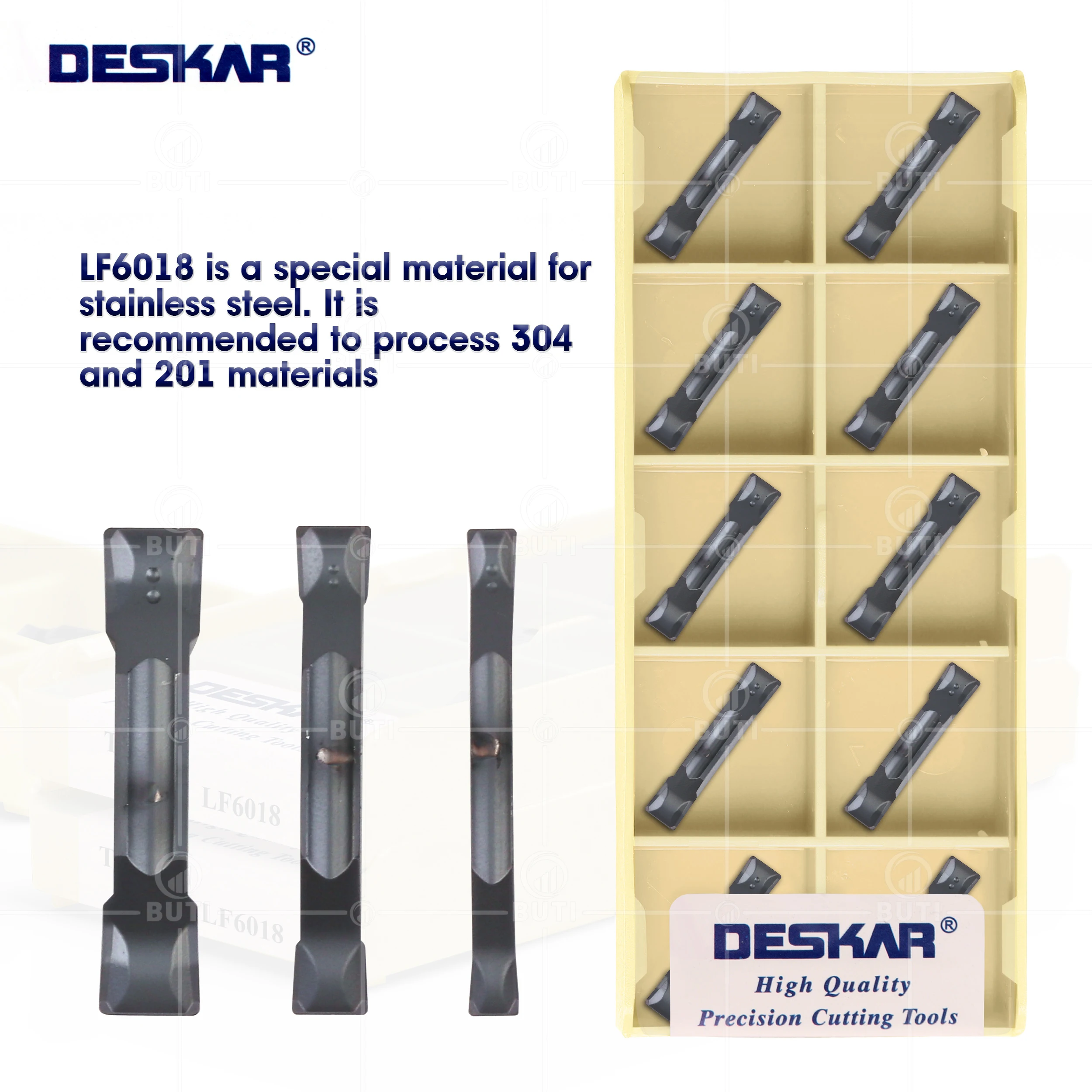 

DESKAR 100% Original TDC200 TDC300 TDC400 LF6018 2.0/3/4mm Carbide Insert Grooving Blade Parting Off CNC Lathe Slot Cutter Tools