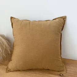 Luxurious Cotton Linen Throw Pillow Cover with Elegant Design - 51x76cm no stuffing (Curcuma)
