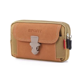 Versatile Outdoor Canvas Waist Bag - Sporty Travel Zip Pocket (E)