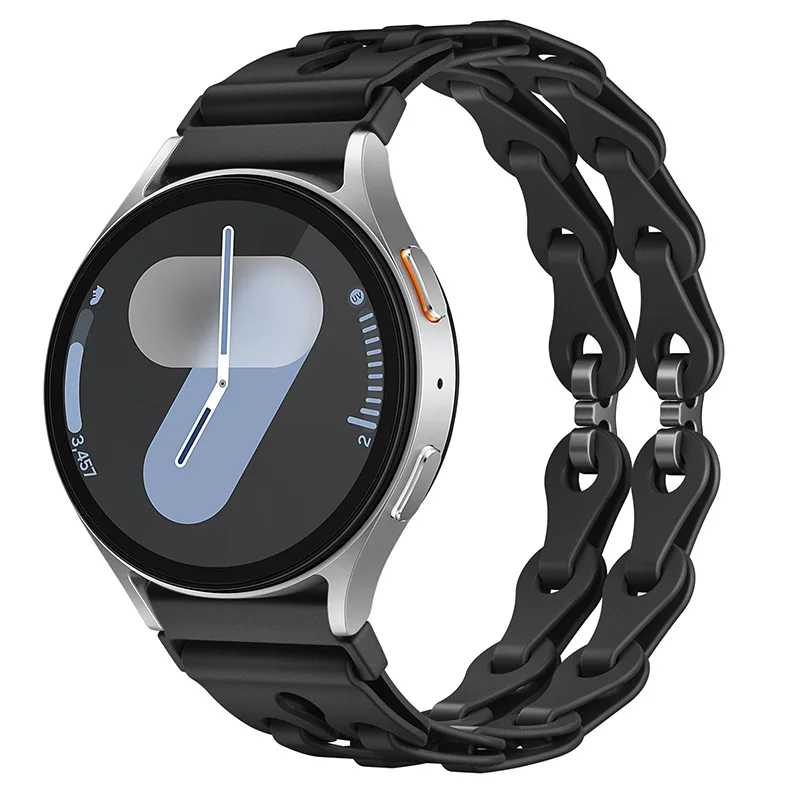 Silicone Chain Strap - 20mm/22mm Versatile Smartwatch Bracelet