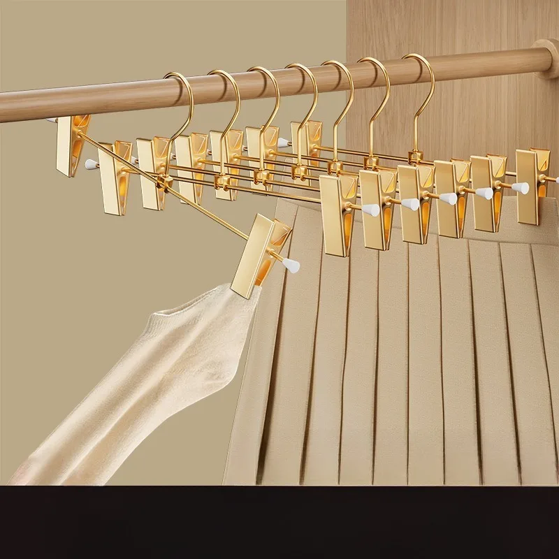 Metal Trouser Hangers 1pcs Clothes Hangers 30Cm With 2 Adjustable Non-Slip Clips For Skirts Pants Underwear