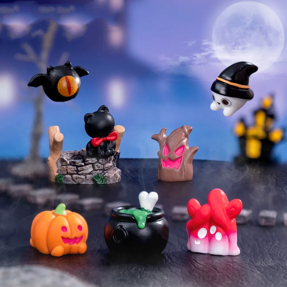 100 Pcs Halloween Resin Charms - Gothic Pumpkin Skull Ghost Charms For Nails, DIY & Crafts