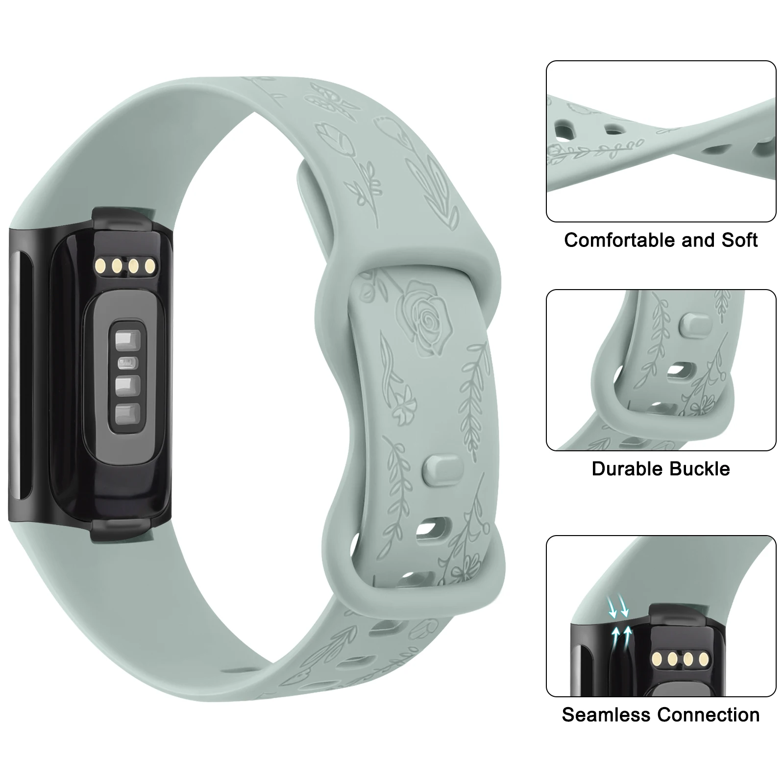 Silicone Floral Watch Band Replacement