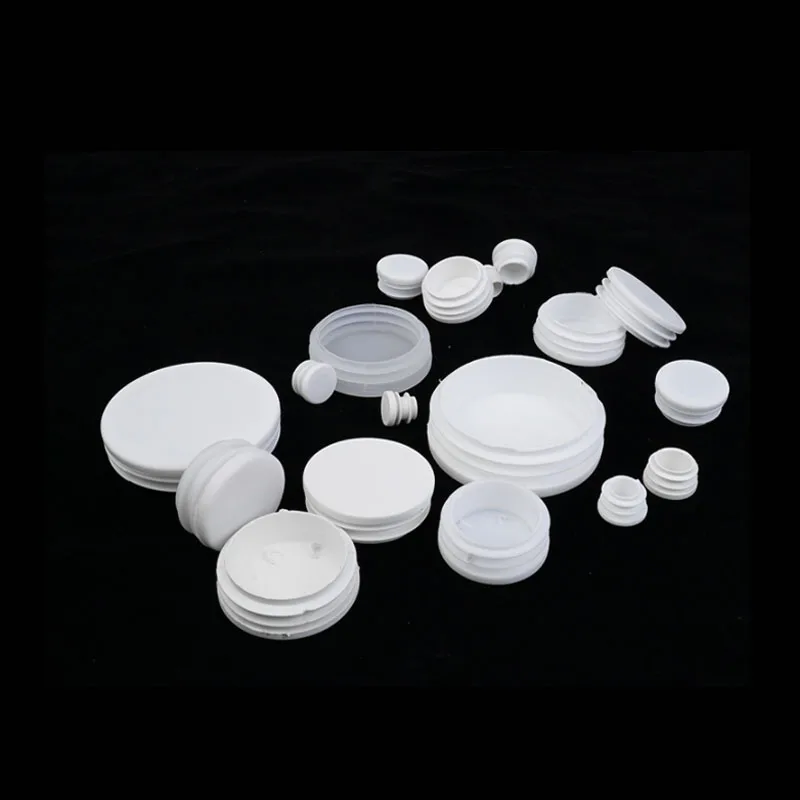 2/4/8/10 Pcs White Round Plastic Blanking End Caps Tube Pipe Inserts Plug Dia13mm 16mm 19mm 20mm 22mm-100mm