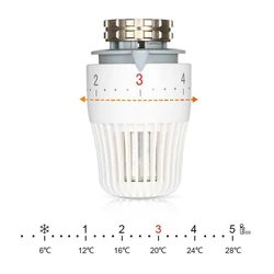 Thermostatic Temperature Control Valve Head M30x1.5 Thermostatic Radiator Valve Replacement Sensor Head 6-28 °c Heating Radiator