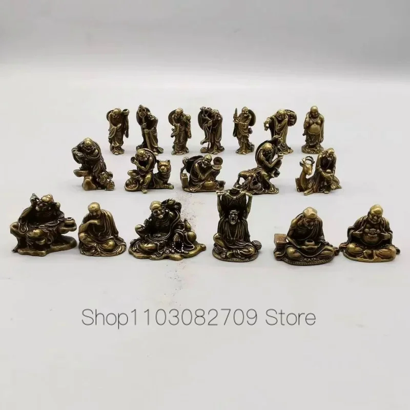 

Old Different forms Folk Classic Bronze Statue 18 Arhats Luohan buddha Statues