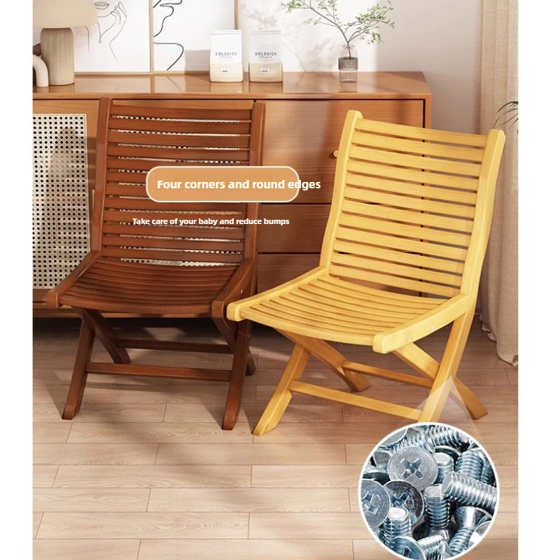 Bamboo Folding Armchair Lightweight Portable Chair for Fishing Space-Saving Wooden Seat for Home or Outdoor Activities Practical