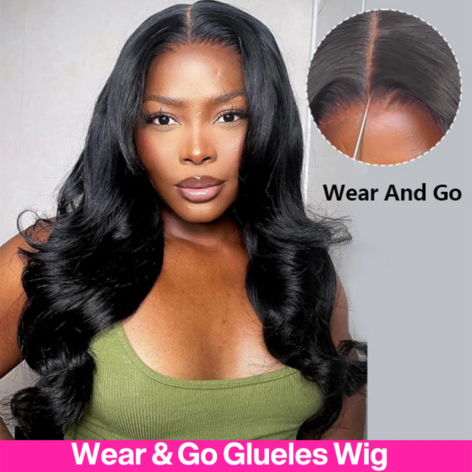 

Glueless Wig Human Hair Ready To Wear and Go Preplucked Body Wave HD Transparent Wigs Without Glue Virgin Swiss Pre Cut Hairline