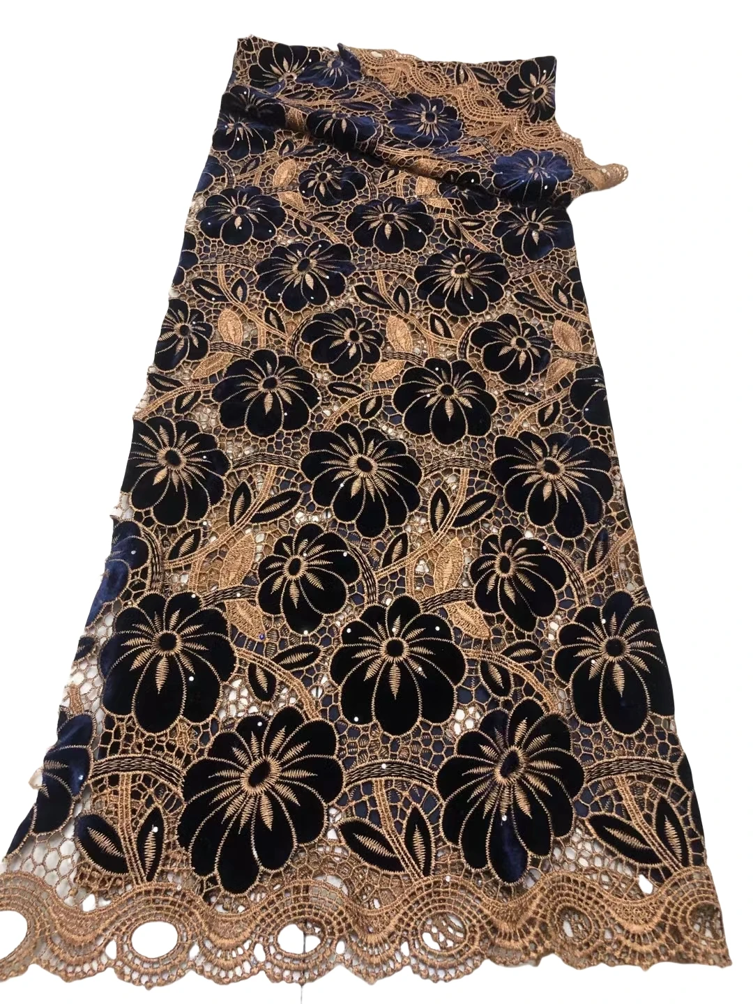 Latest Delicate Best Quality Autria Soft Embroidered Velvet lace fabric For Party Evening Dress U_Ge5818