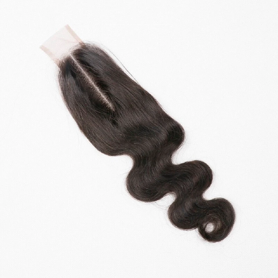 Human hair closure 2x6 body wave hand tied transparent 2x6 HD lace wavy Remy hair