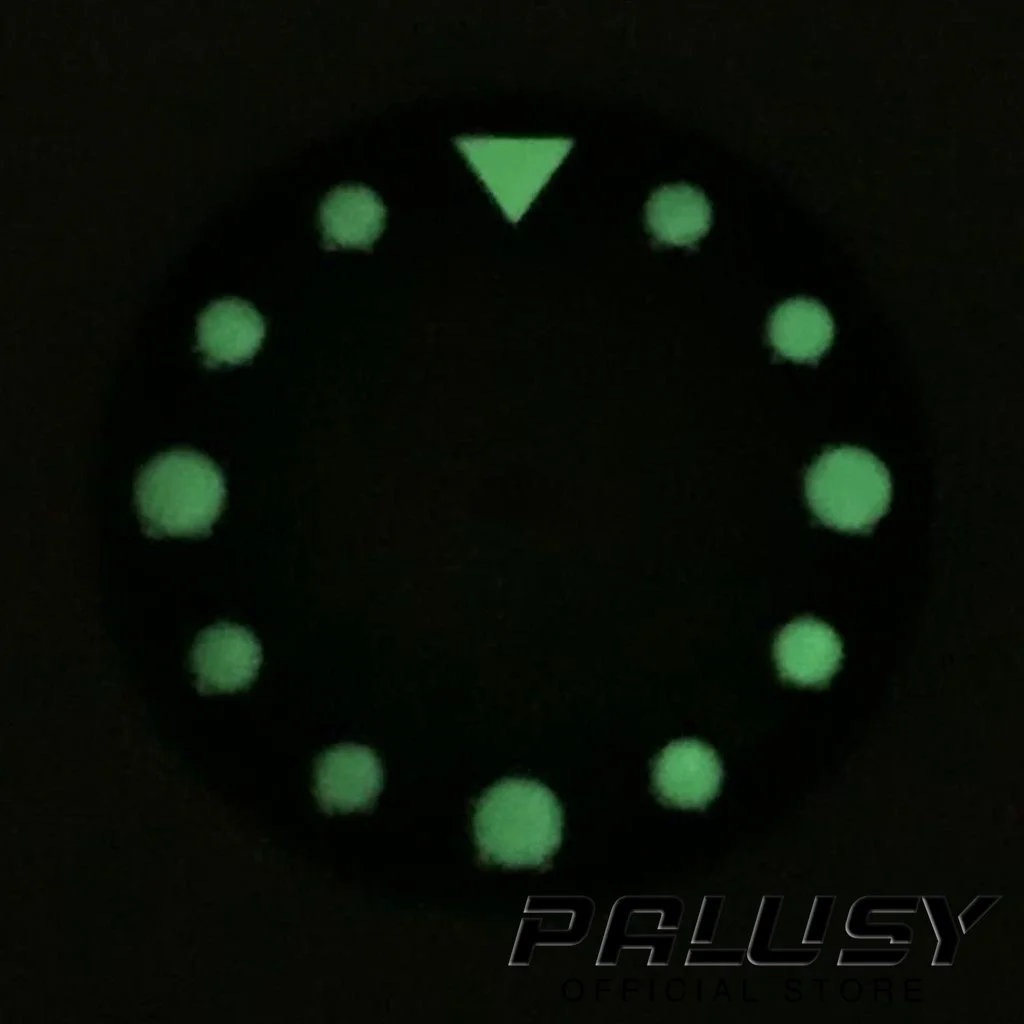 28.5mm NH35 Case Crown Watch Dial Green Luminous for NH35 4R35 Movement Watch Faces Suitable for 3.0 O'clock and 3.8 O'clock